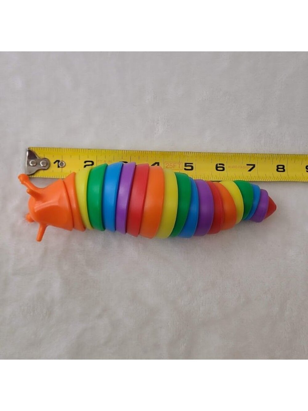 Rainbow Slug Fidget Toy Large Articulated Sensory Wiggle Desk Toy Stress Relief - Picture 6 of 6